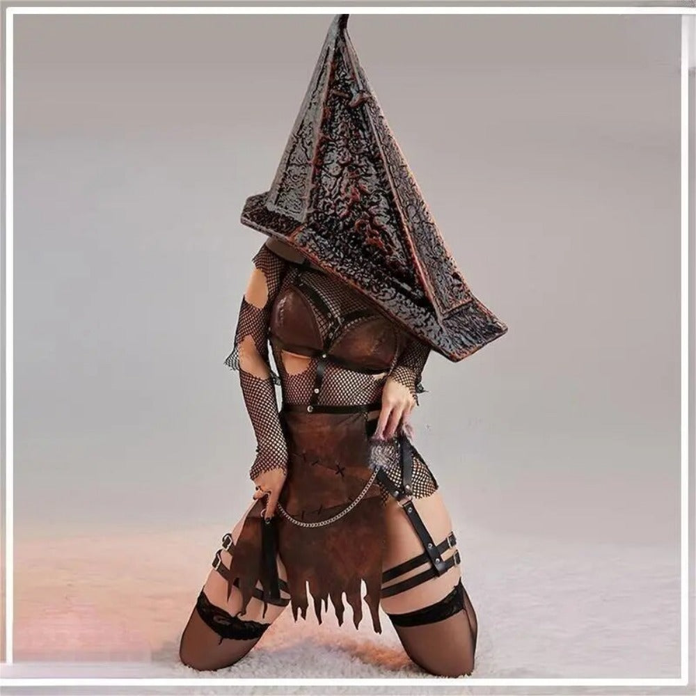 Pyramid Head's Leather Costume Lingerie Set (S-XL)