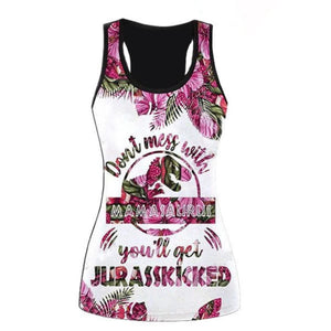 "Don't Mess with Mamasaurus You'll Get Jurasskicked" Top &  Leggings Set