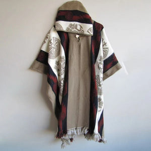 Loose Hooded Poncho Coat 