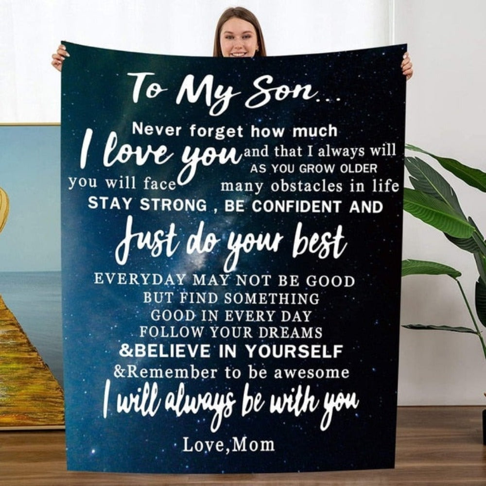 To My Dad & Son Message Blanket