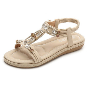 Beaded Slip-Ons Flat Sandals