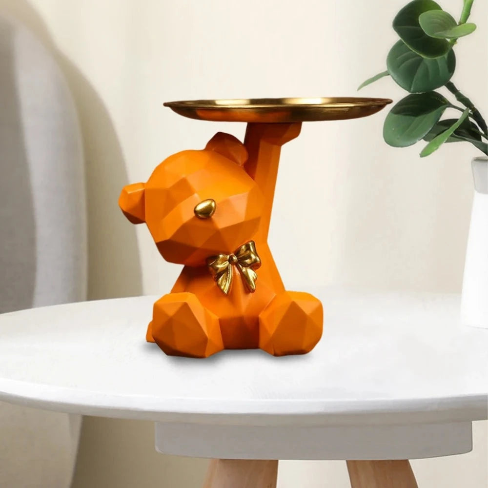 Geometric Bear Resin Desk Decor & Accessory Key Holder (10 Options)