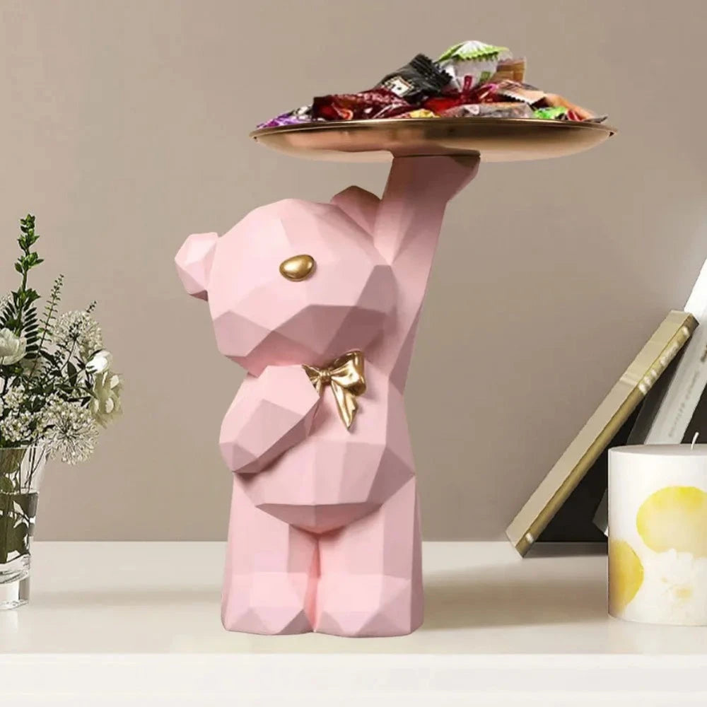 Geometric Bear Resin Desk Decor & Accessory Key Holder (10 Options)