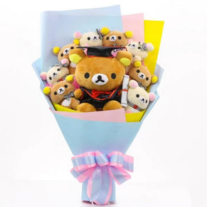Teddy Bear Plush Graduation Day Flower Bouquet (10 Options)