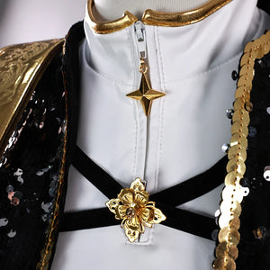 K-Pop Star Black & Gold Premium Cosplay Costume | Optional Wig (S-3XL)