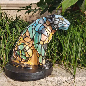 Stained Glass Style Animal Lamps (7 Options) Bear Panda Elk Pig Giraffe Rabbit Raccoon