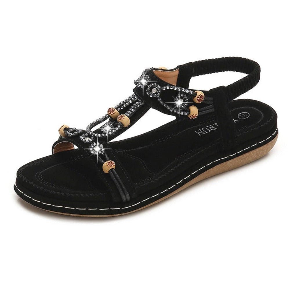 Beaded Slip-Ons Flat Sandals