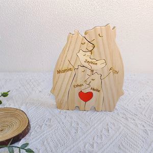 *Custom Personalized Name* Wooden Bear Family (2-9 Names)