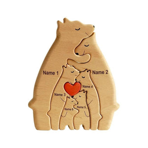 *Custom Personalized Name* Wooden Bear Family (2-9 Names)