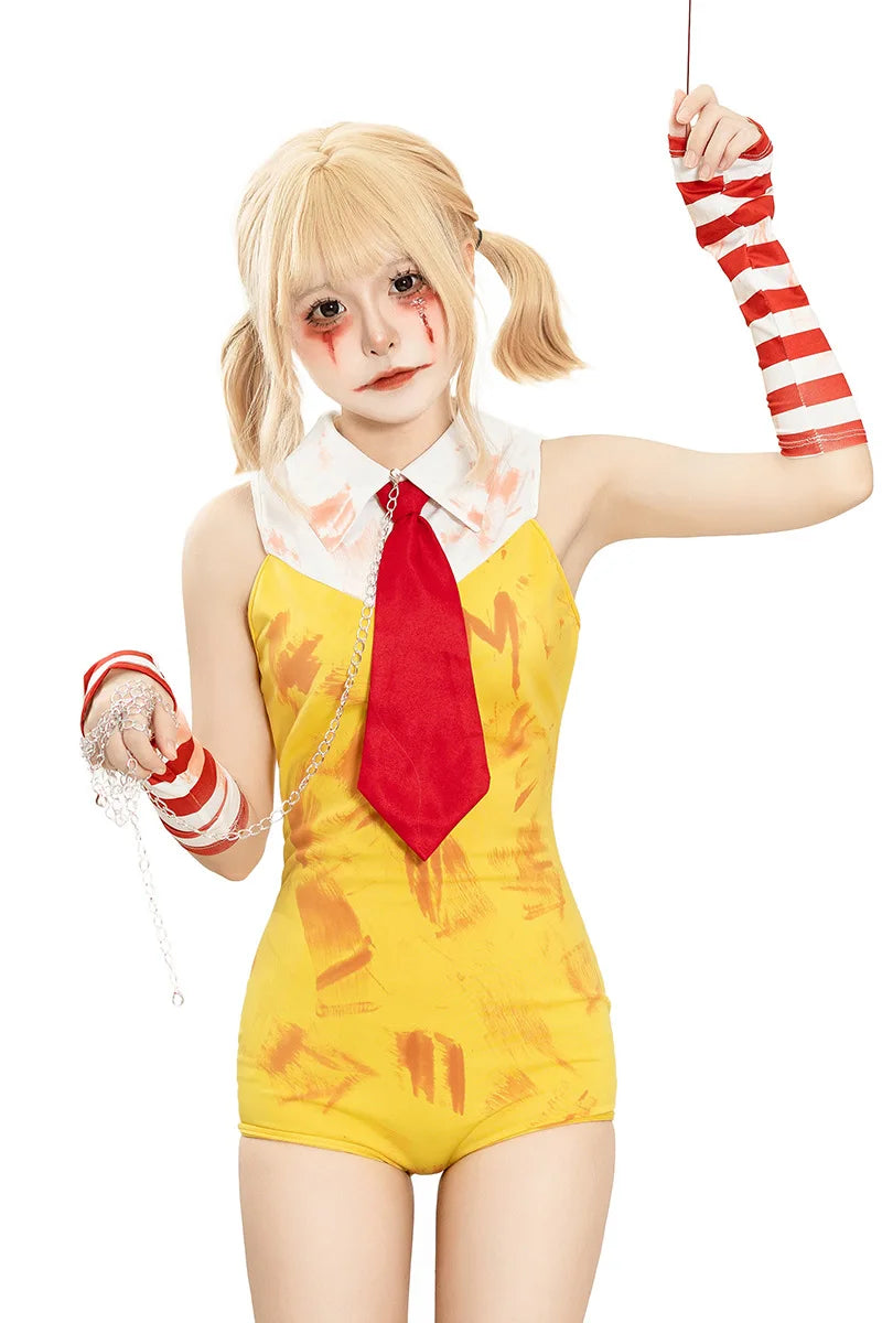 Fast Food Clown Girl Costume Set (Size S-XL)