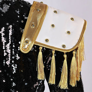 K-Pop Star Black & Gold Premium Cosplay Costume | Optional Wig (S-3XL)