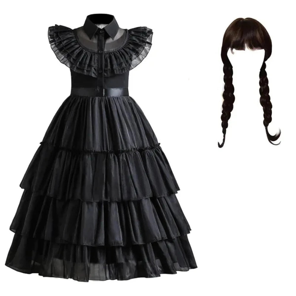 Wednesday Girl Dress Costume Set 