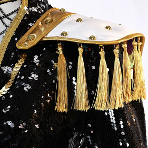 K-Pop Star Black & Gold Premium Cosplay Costume | Optional Wig (S-3XL)