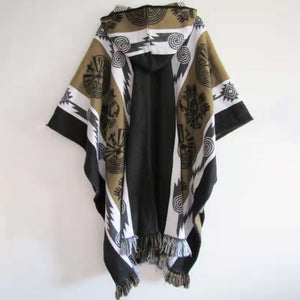 Loose Hooded Poncho Coat 