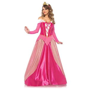 Princess Aurora Dress Costume (S-2XL) Adult With Crown