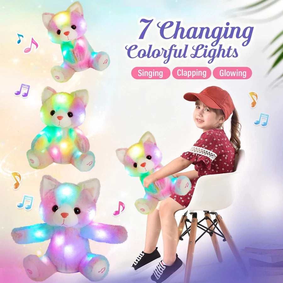 Singing Clapping Light-Up Pet Plush Stuffed Animal (4 Option)