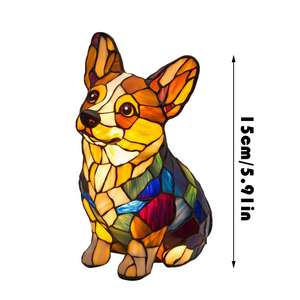 Stained Glass Style Dog Lamps (4 Options) Corgi Pug or Dachshund