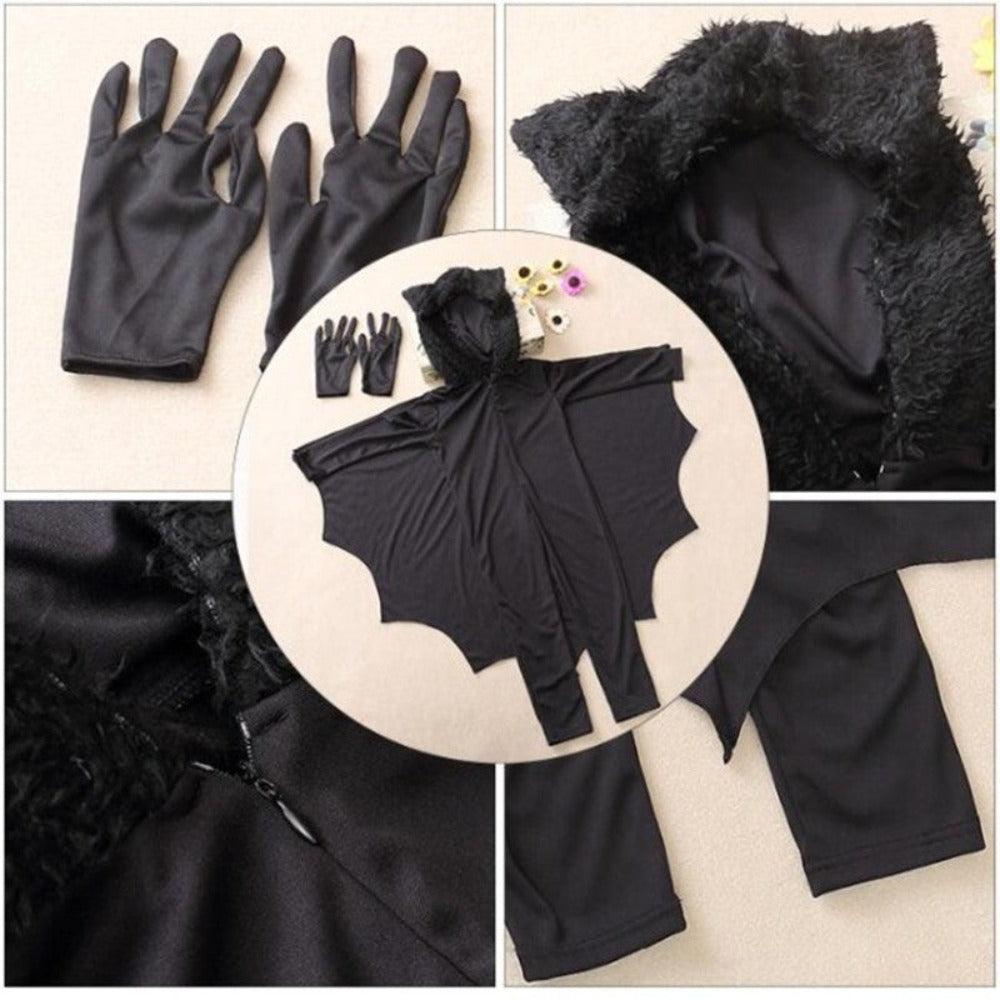 Vampire Bat Hooded Costume (Size S-XL) Kids