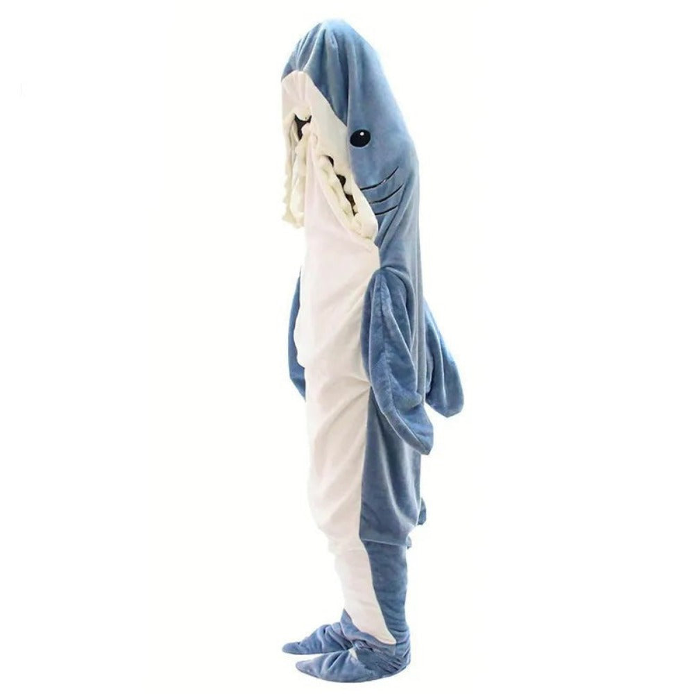 Cute Shark Fleece Hooded Blanket (Size M-2XL)
