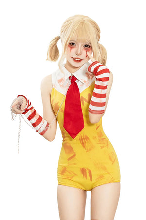 Fast Food Clown Girl Costume Set (Size S-XL)