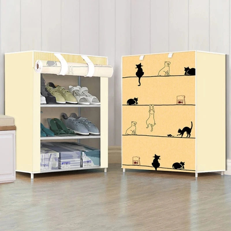 Shoe Rack Multilayer Storage Organizer (3 colors) 4 Layers w/Dust Cover