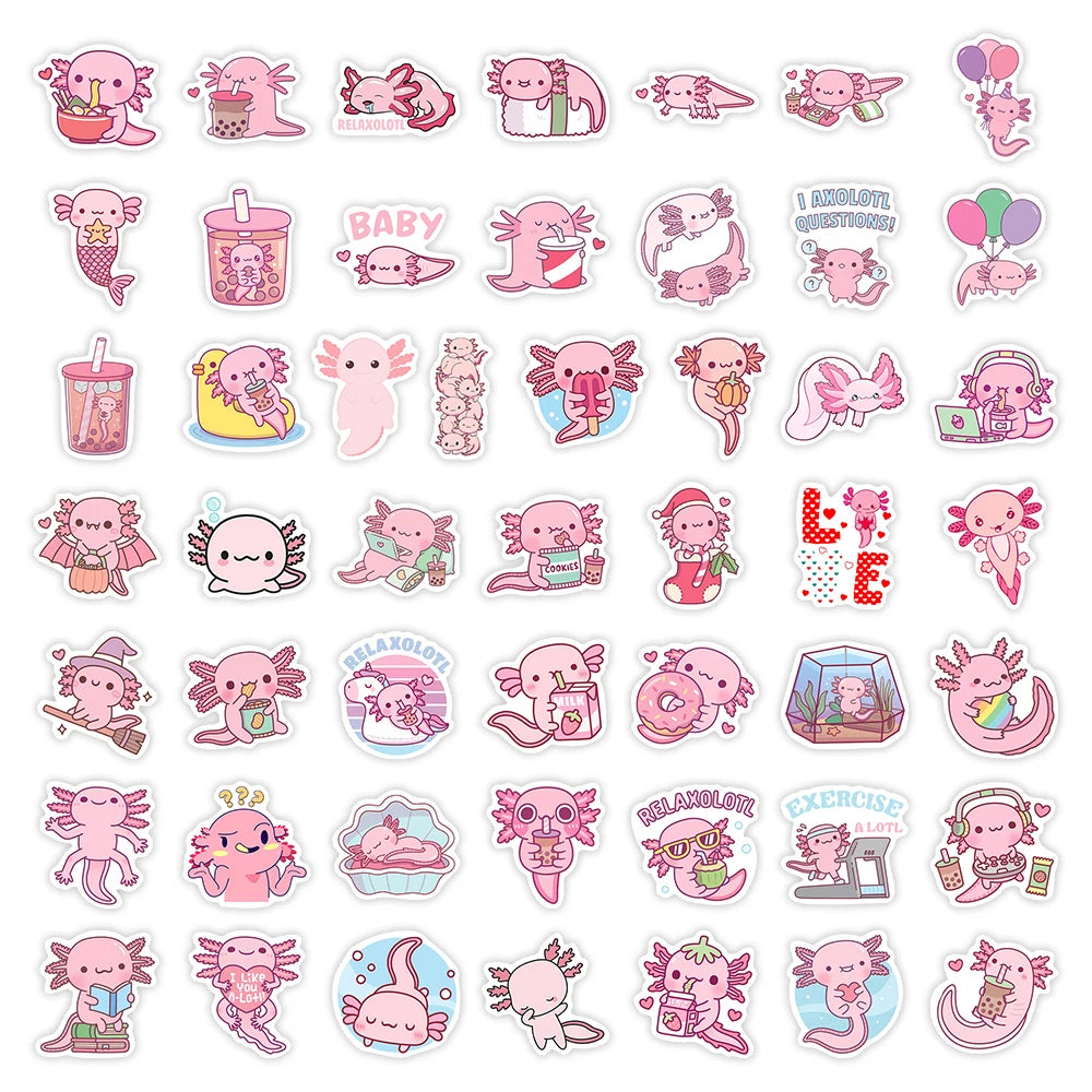 Kawaii Axolotl Sticker 50PCS