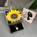 You Are My Sunshine Pendant Necklace Sunflower Jewelry Gift Box