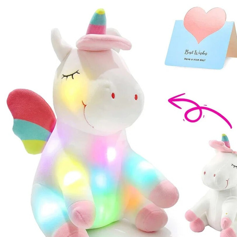 Light Up Glow Unicorn Simulation Pillow Plush Stuffed Animal (4 Colors) 30cm