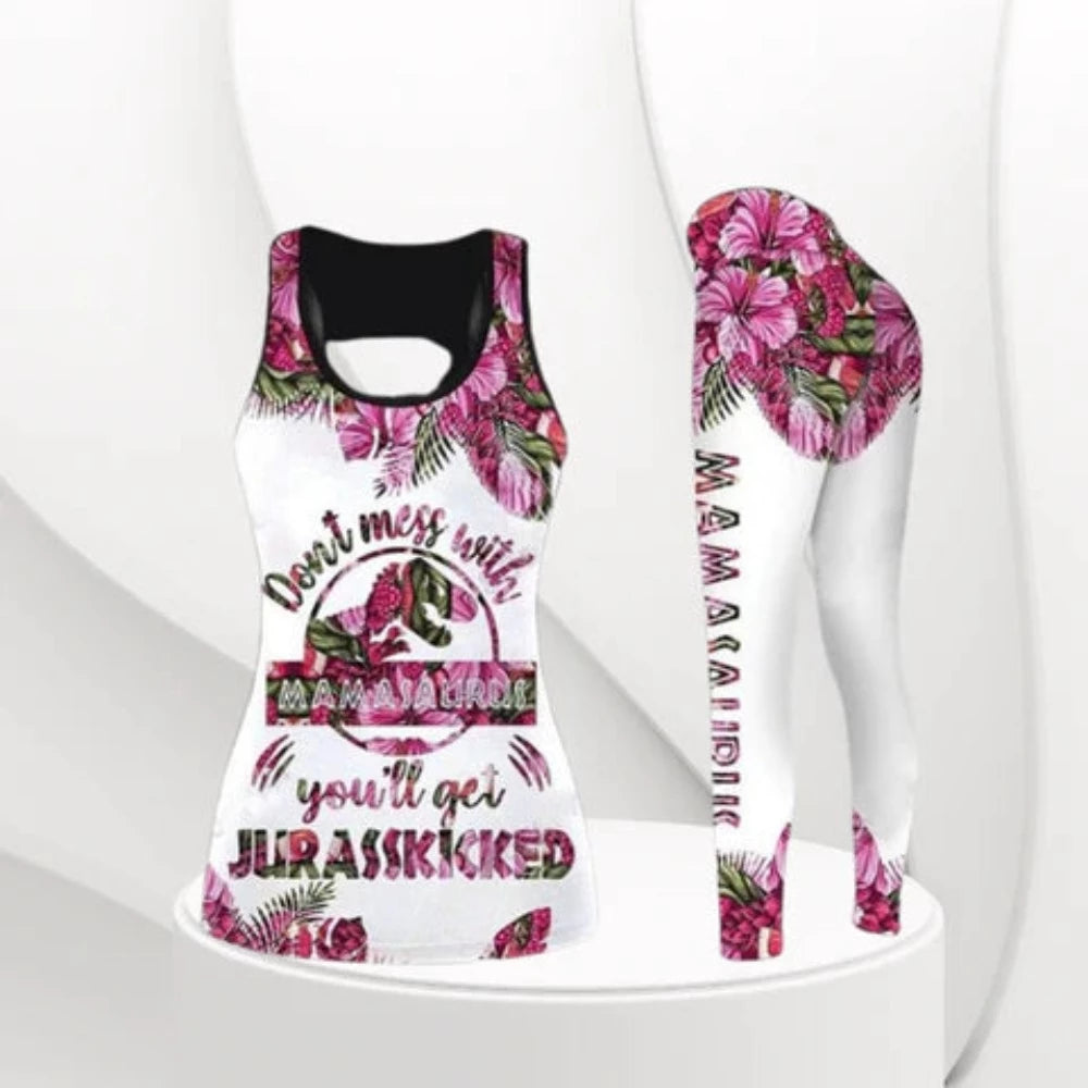 "Don't Mess with Mamasaurus You'll Get Jurasskicked" Top &  Leggings Set