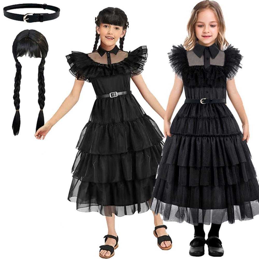 Wednesday Girl Dress Costume Set