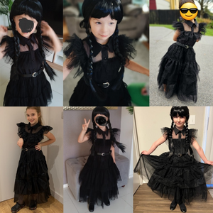 Wednesday Girl Dress Costume Set