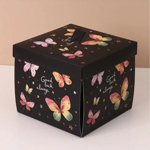 Flying Butterfly Explosion Eternal Rose DIY Gift Box (4 Colors)