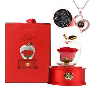 100 Language "I love you" Projection Rose Necklace Jewelry Gift Box (3 Colors)