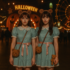 Twin Sisters Cosplay Costume | Blue Dress (XS-3XL) Children - Adult Sizes