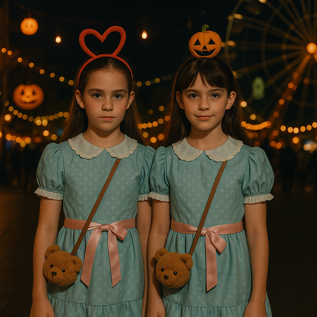 Twin Sisters Cosplay Costume | Blue Dress (XS-3XL) Children - Adult Sizes