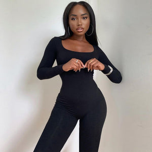 Bodycon Romper Long Sleeve Jumpsuit (2 Colors) S-L