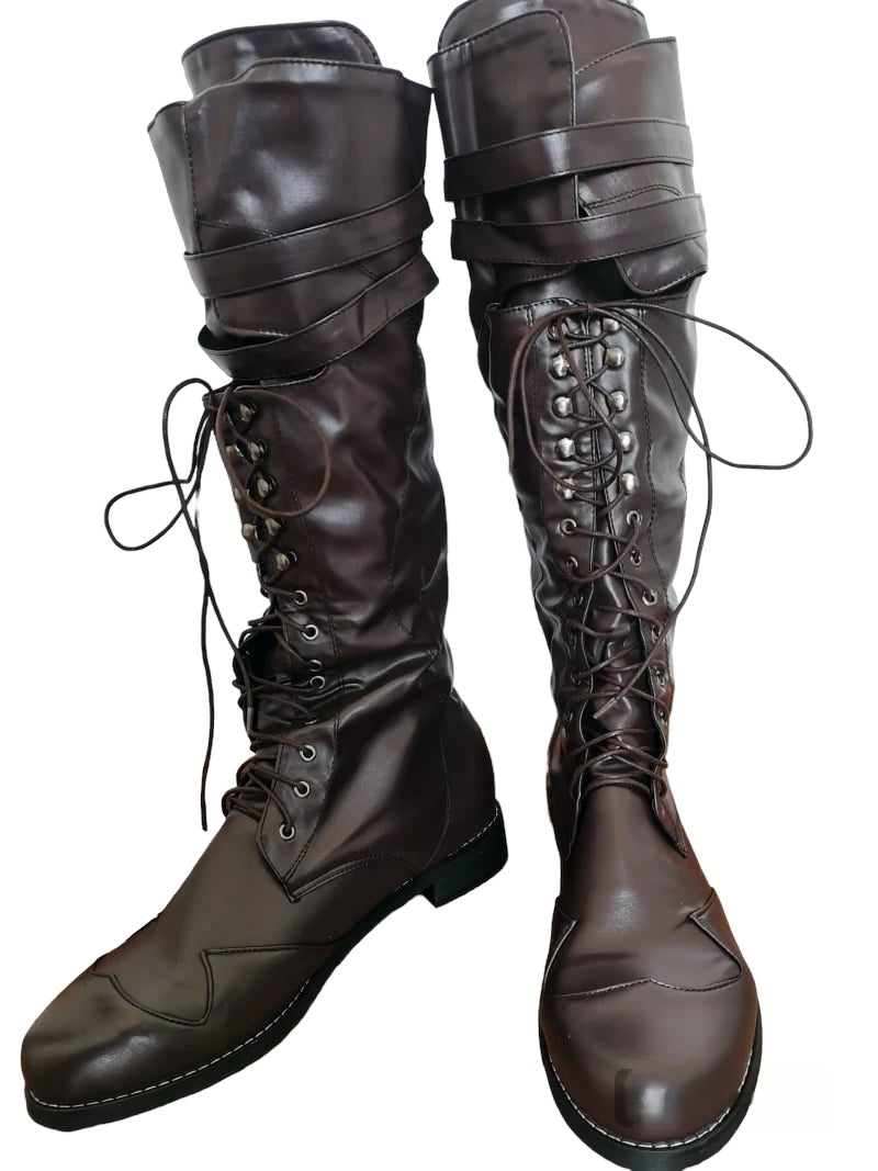 Medieval PU Leather Boots (2 Colors) Size 7-14.5