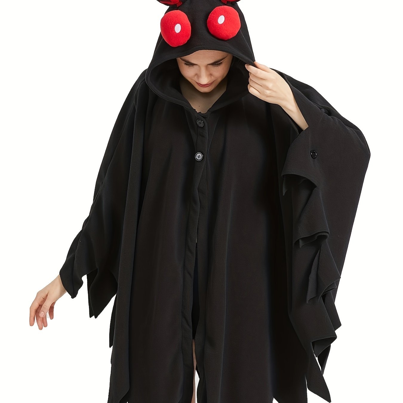 Mothman Cryptid Hooded Dress Costume (One size)
