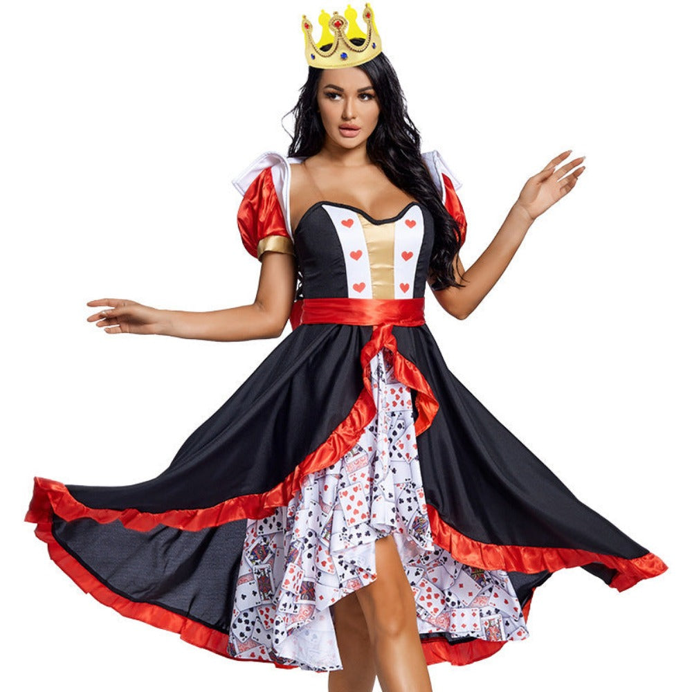 Poker Red Dress Queen Costume Set