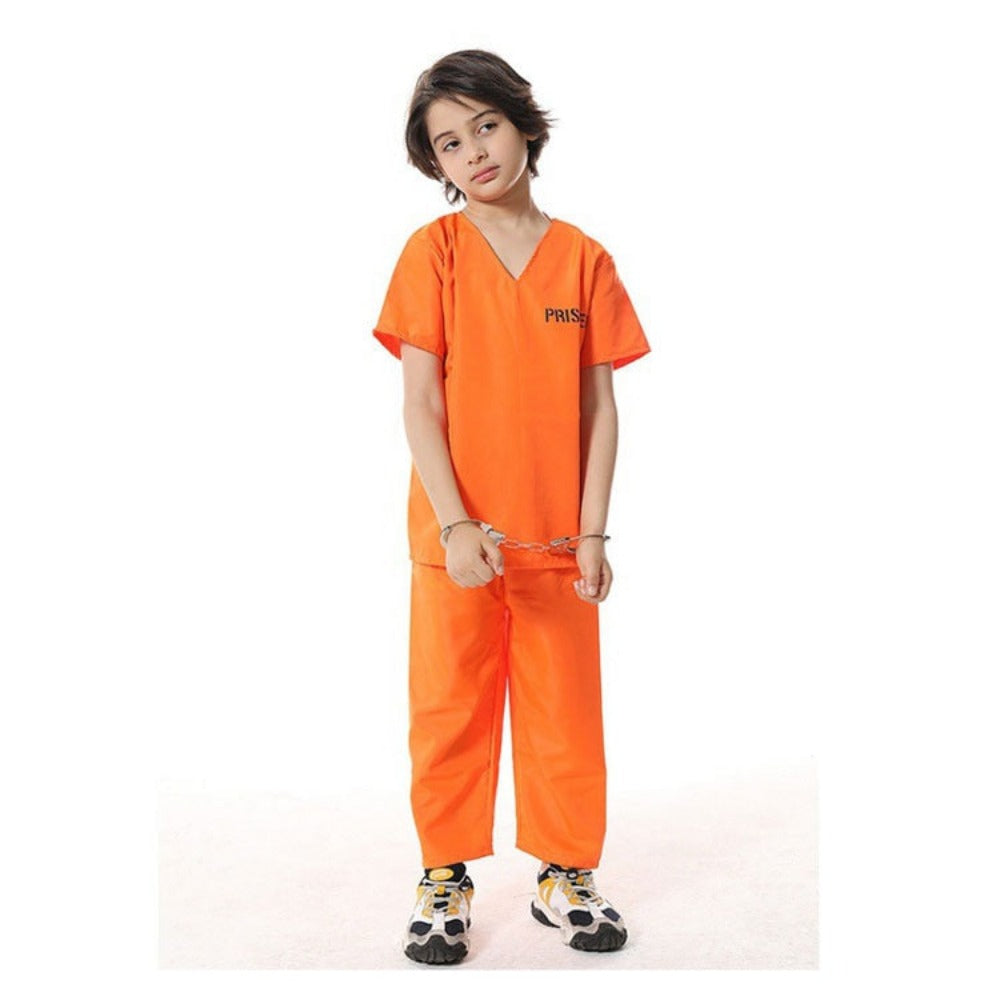 Inmate Prison Cosplay Costume Set 
