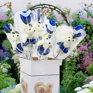 10PCS Little Bear Rose Flower Bouquet