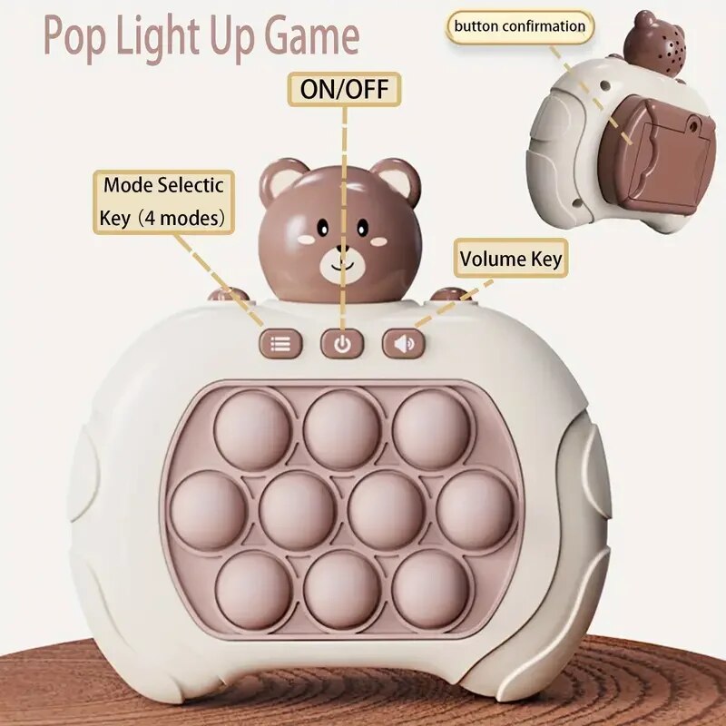 Bear Pocket Bubble Pop Game with Music Light