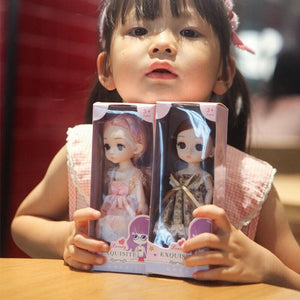 8pcs Fashion Dolls Box Set (Size 16CM) with Full Clothes