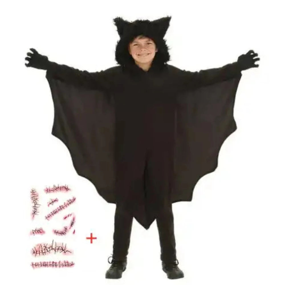 Vampire Bat Hooded Costume (Size S-XL) Kids