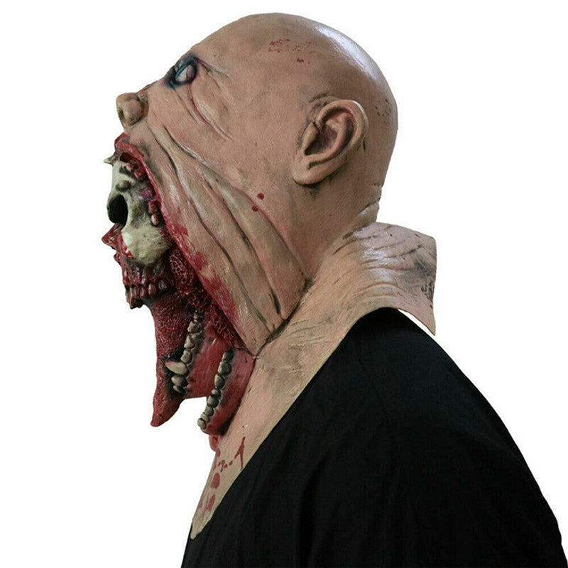 Bloody Ripped Skull Double-layer Latex Mask Costume