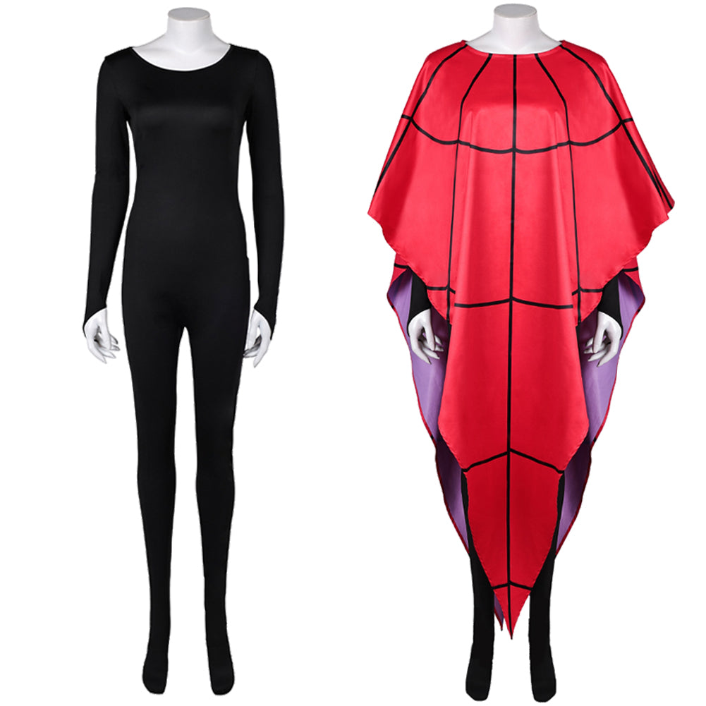 Bodycon Suit Spider Web Red Costume Set (Size S-XL)