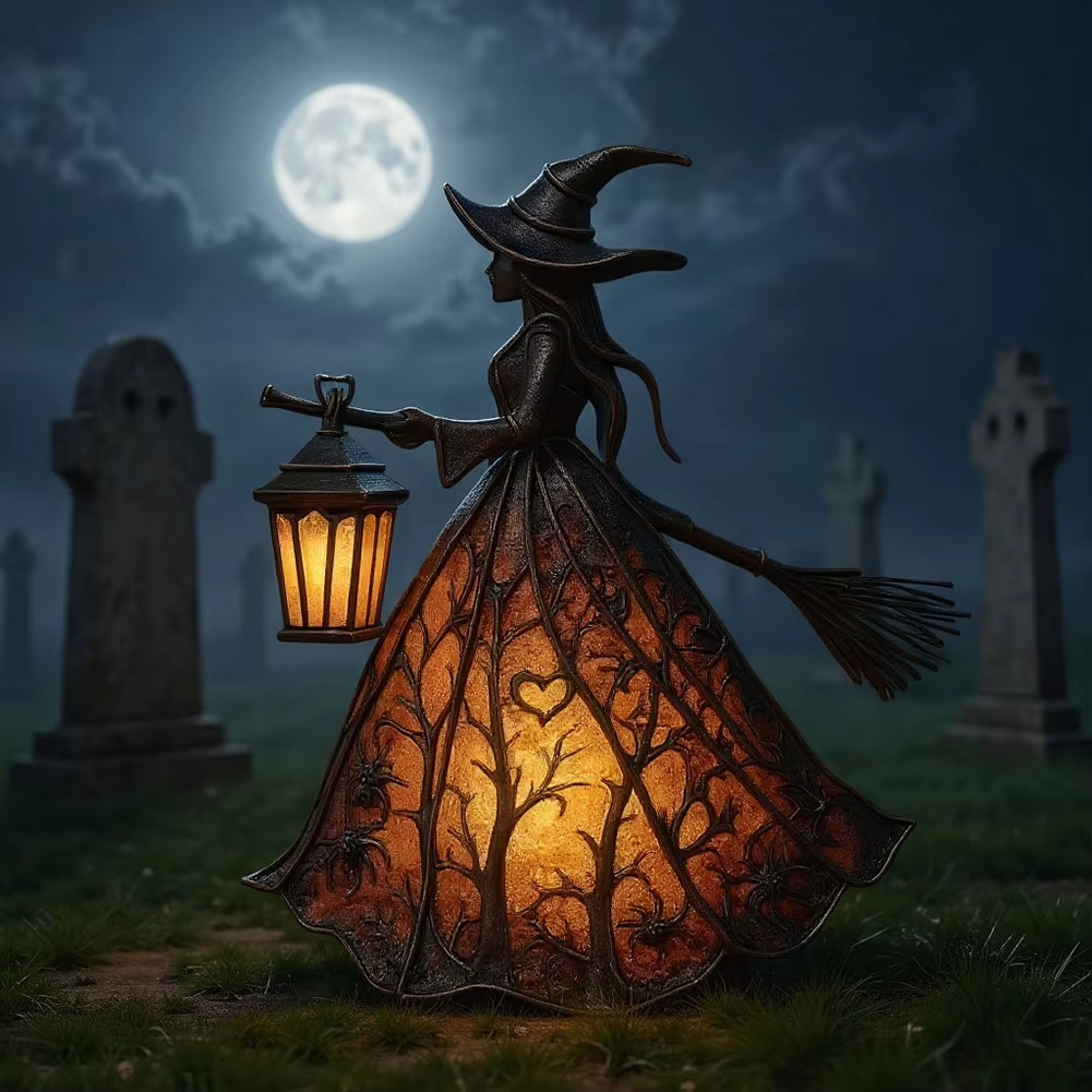 Enchanted Gothic Witch Table Lamp (23CM)
