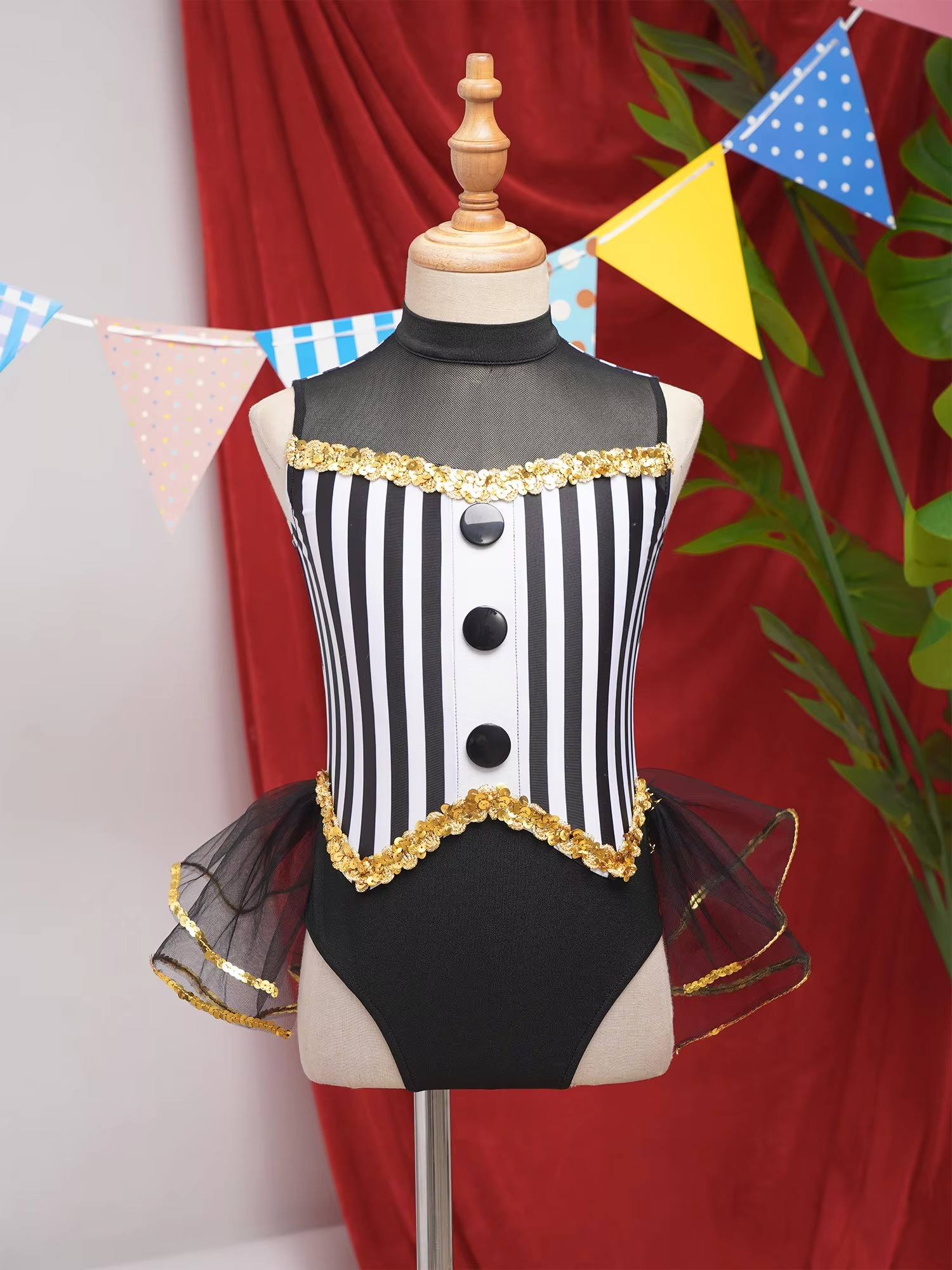 Carnival Circus Ringmaster Costume | Tutu Leotard Dress Children's Size (3 Colors)