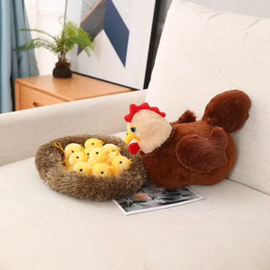 Hen and Swan Mom With Chicks Set Stuffed Animal Plush (2 Options)