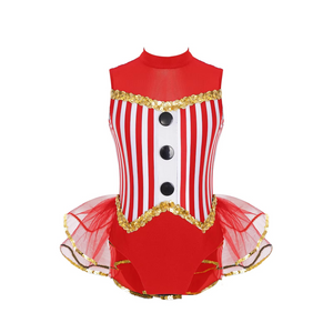 Carnival Circus Ringmaster Costume | Tutu Leotard Dress Children's Size (3 Colors)